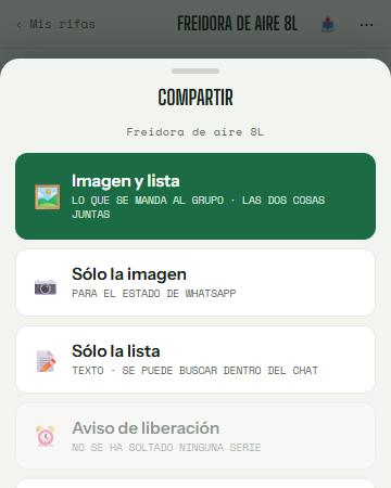La lista, lista para el grupo
